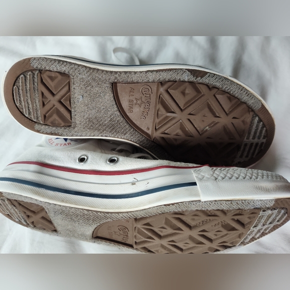 Converse All Star Hi-Top Ladies Tennis Shoes. Size 5.5. White Colored. - Picture 5 of 6